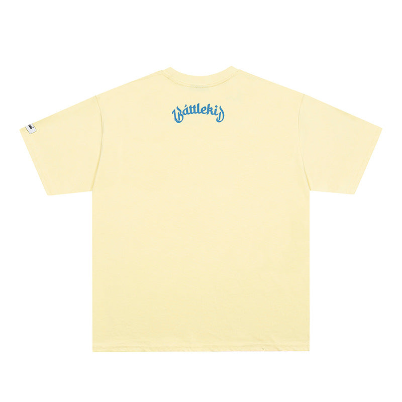 Vintage T Shirts Hip Hop Letter Print Short Sleeve T-Shirt Summer Loose