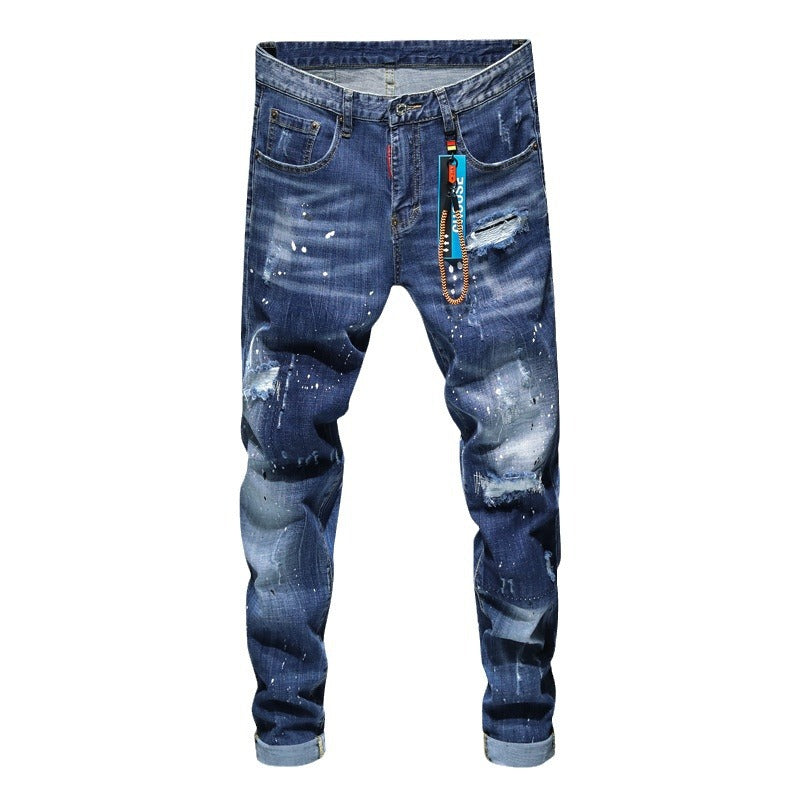 1990 Fashion Jeans Ripped Denim Trousers