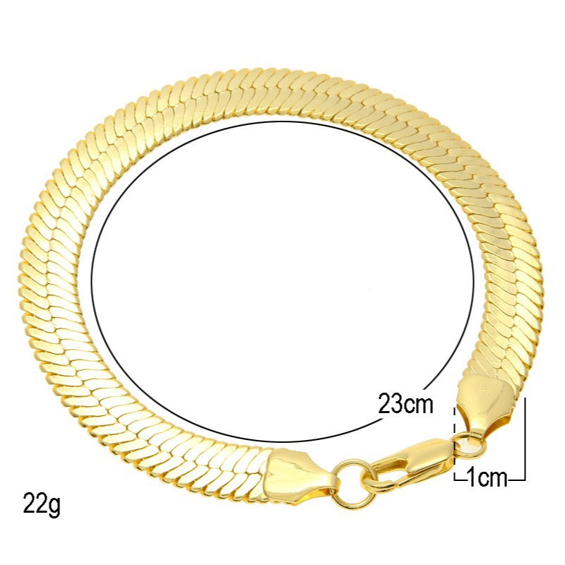Bracelet hiphop hip hop men blade chain flat snake bone chain bracelet animal far east
