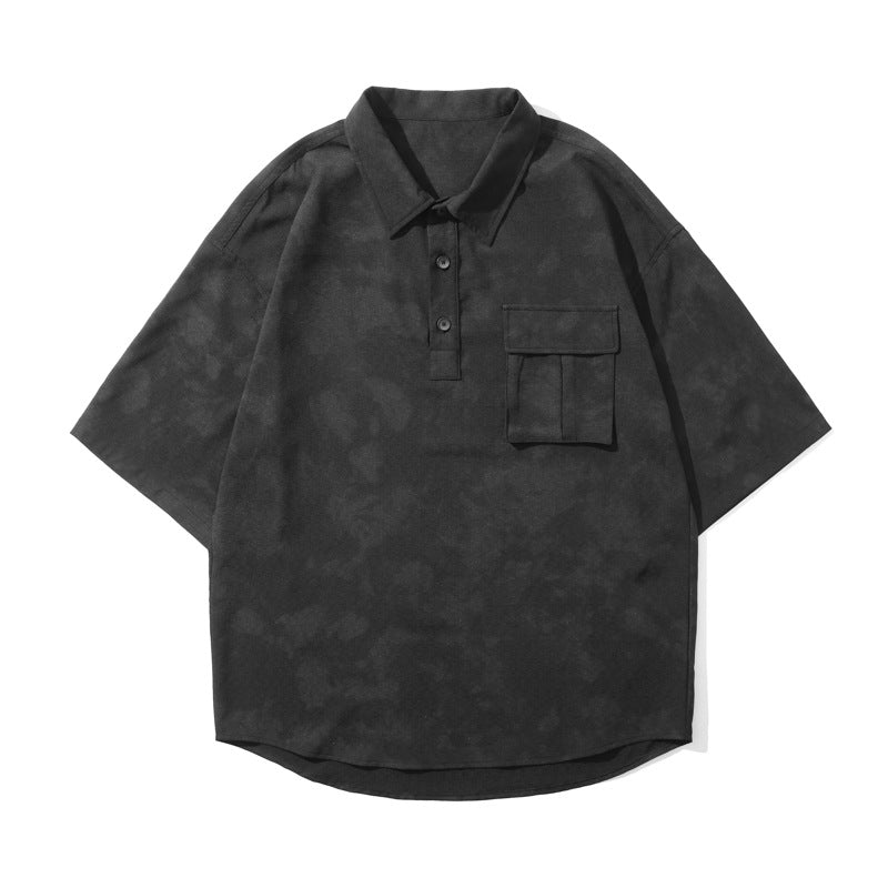 Mens T-shirts Summer Pocket Print Short Sleeves