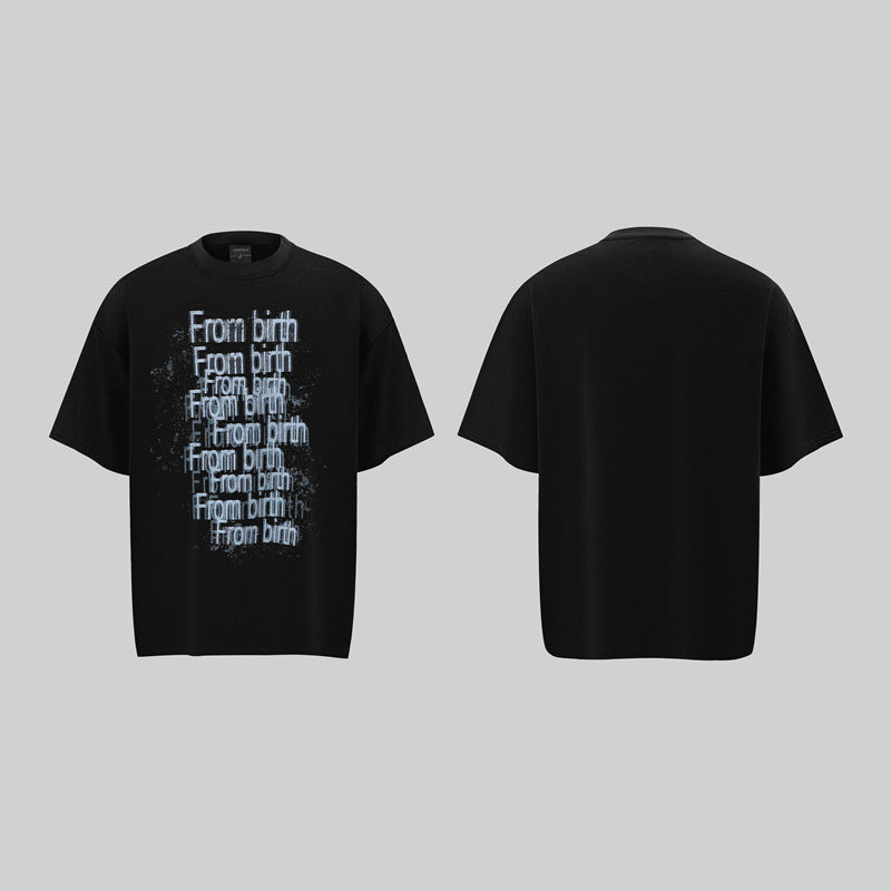Camisas Retros Vintage Letter Pattern 3D Printed Short Sleeve T-Shirt