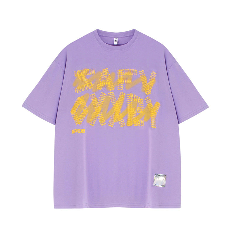 Hip Hop Shirts For Boys Alphabet Print Short Sleeve T-Shirt