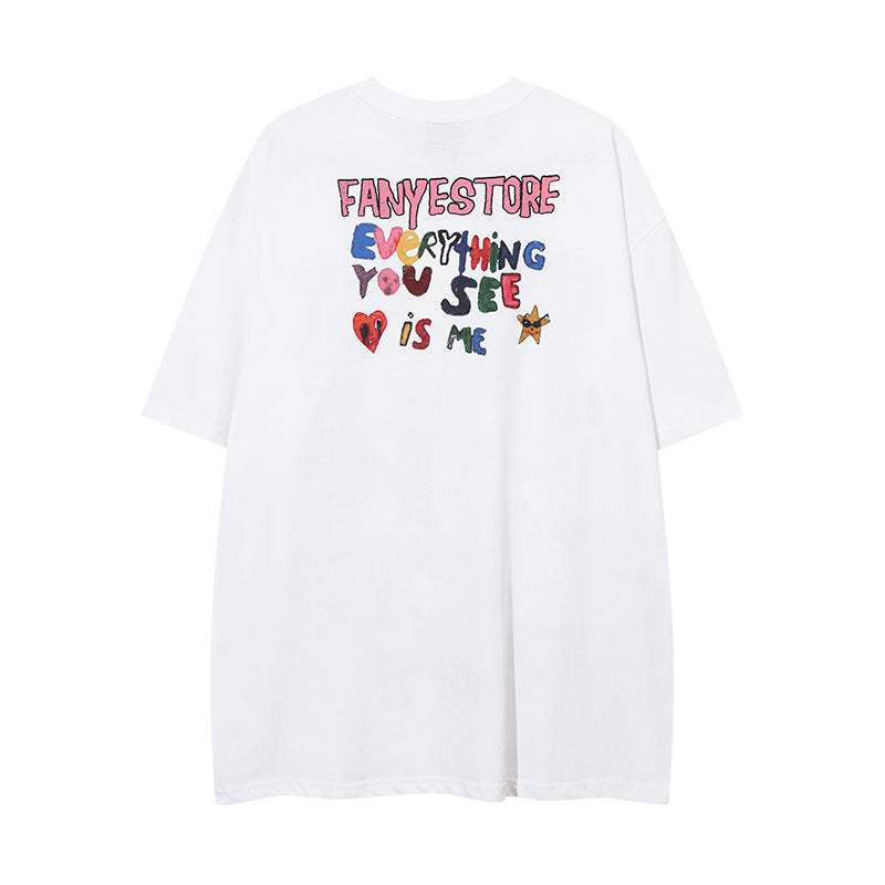 Vintage Tišö Rt Vintage Cartoon Printed Couple T-Shirt