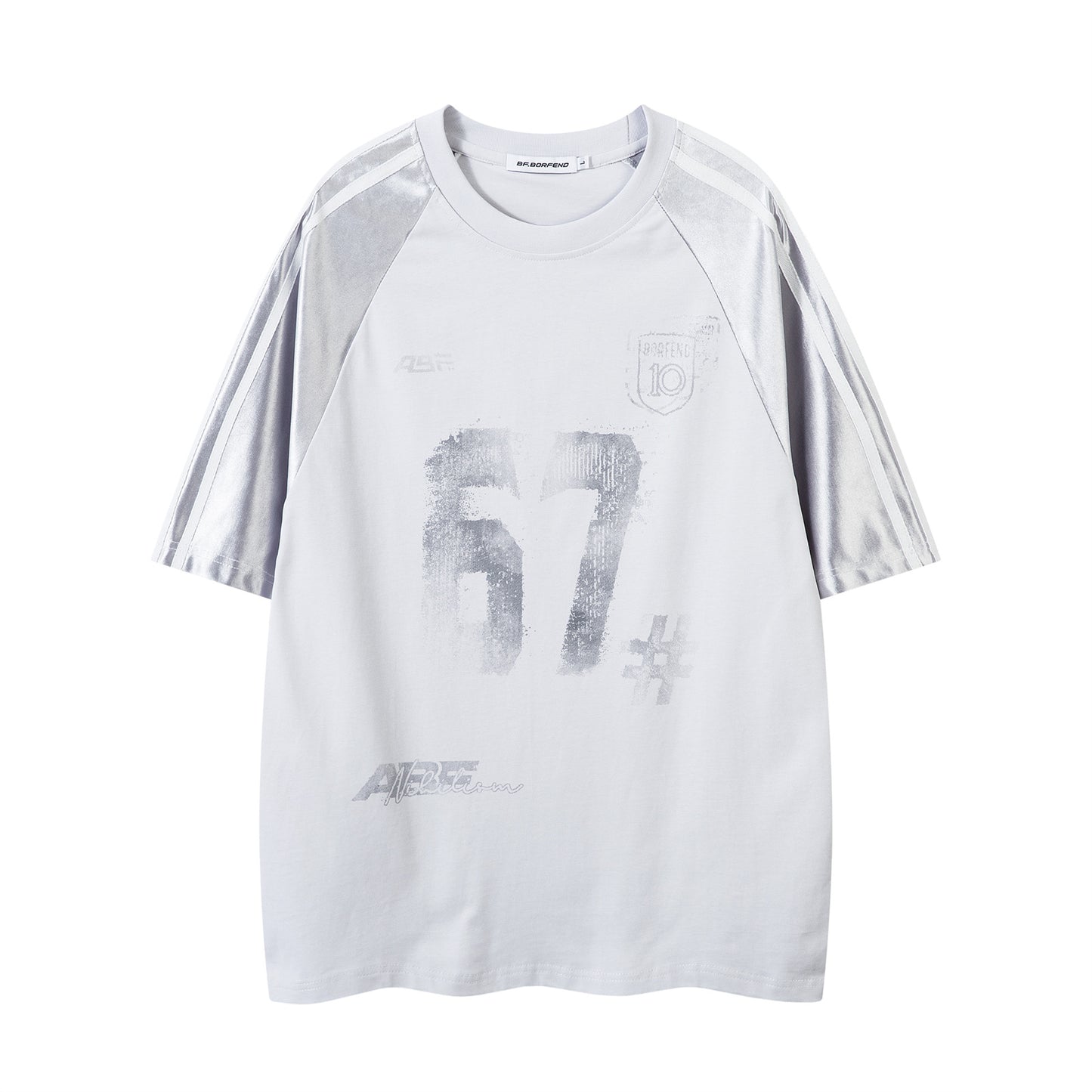 Distorted vintage digital print crew neck short-sleeved t-shirt summer loose casual top
