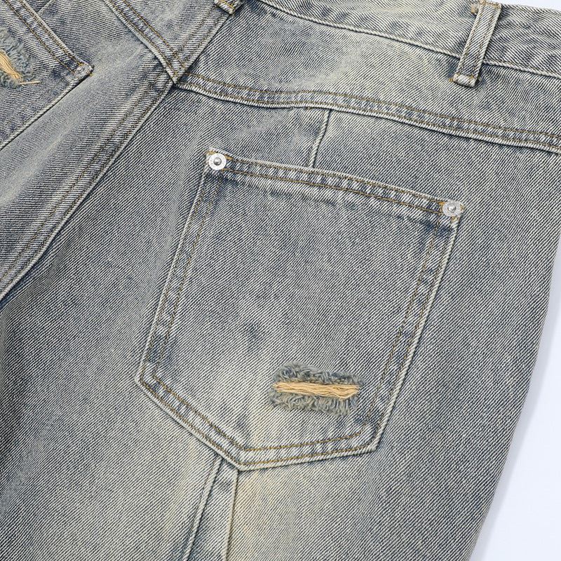 Hip Hop Shirts For Boys Summer Washed Jeans Hip Hop Denim
