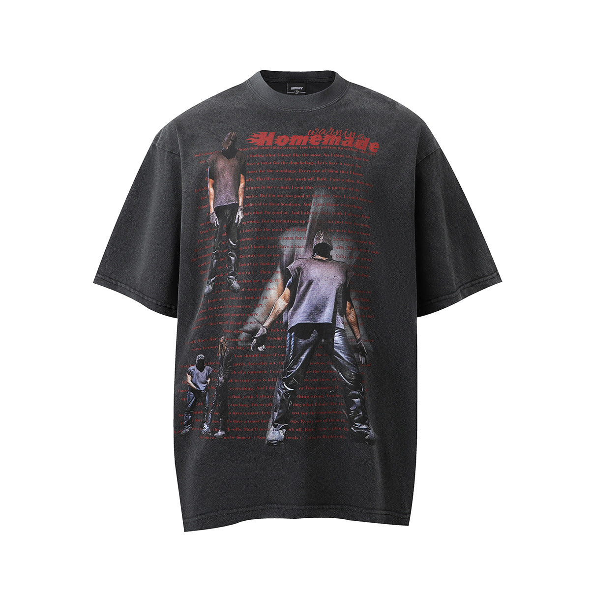 60s Style T Shirts Loose Wash Old Character Print Short Sleeve T
