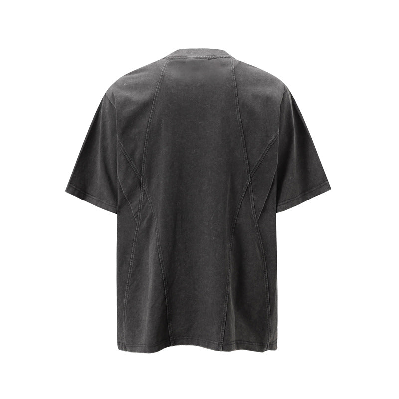 Camisas Retros Vintage Washed Old Short Sleeve T-Shirt