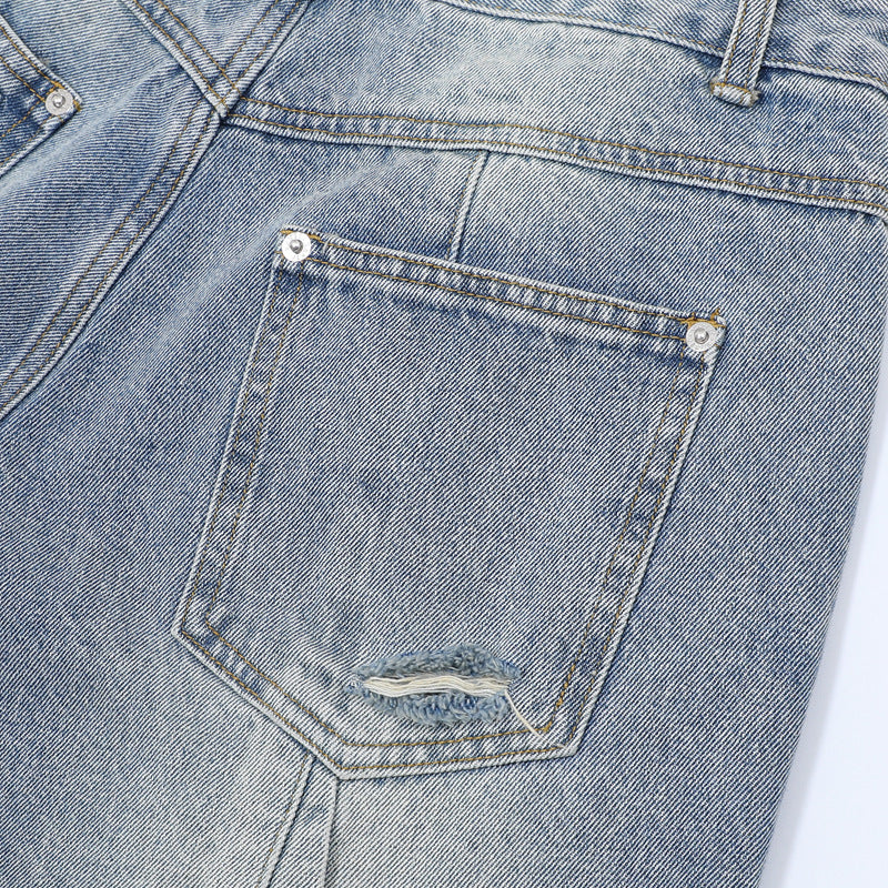 Hip Hop Shirts For Boys Summer Washed Jeans Hip Hop Denim