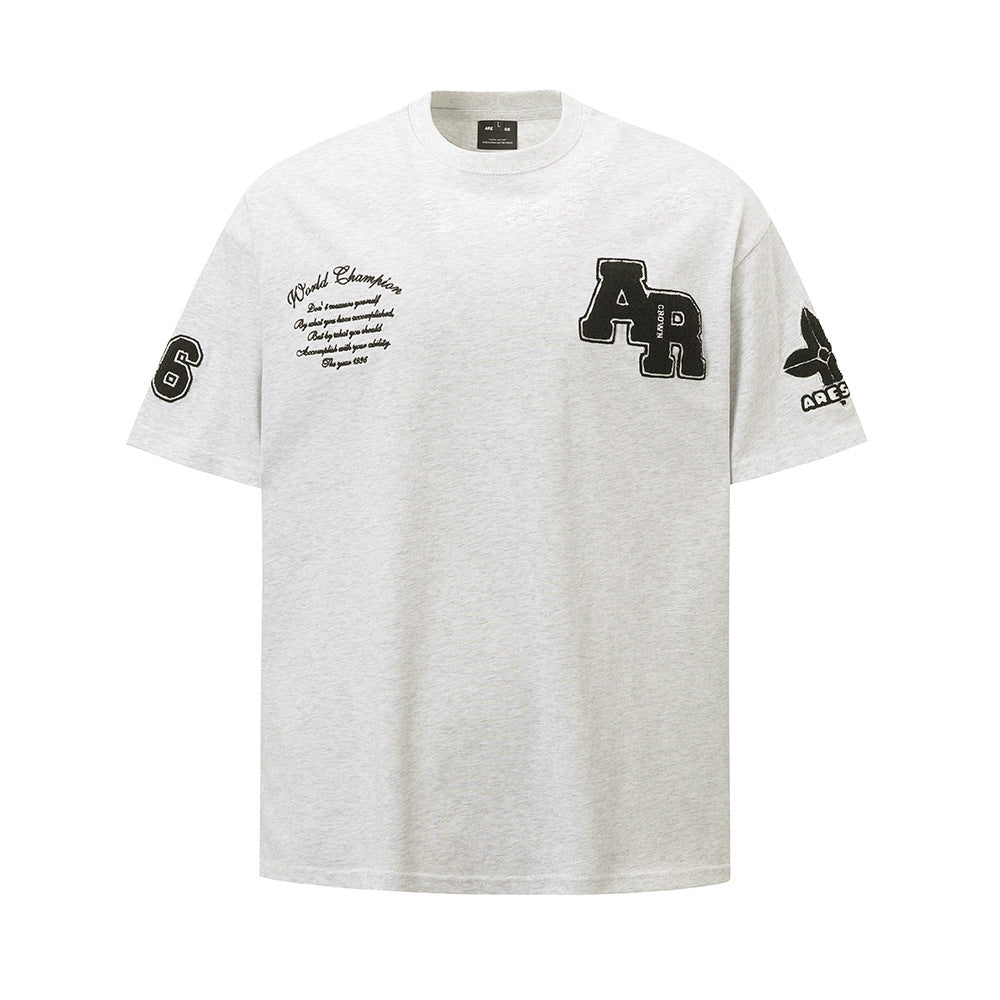 Nostalgia T-Shirts Embroidered Short Sleeve T-Shirt Summer Loose Top