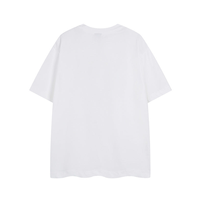 Y2K mens shirt washed tie-dye retro round neck men's short-sleeved T-shirt