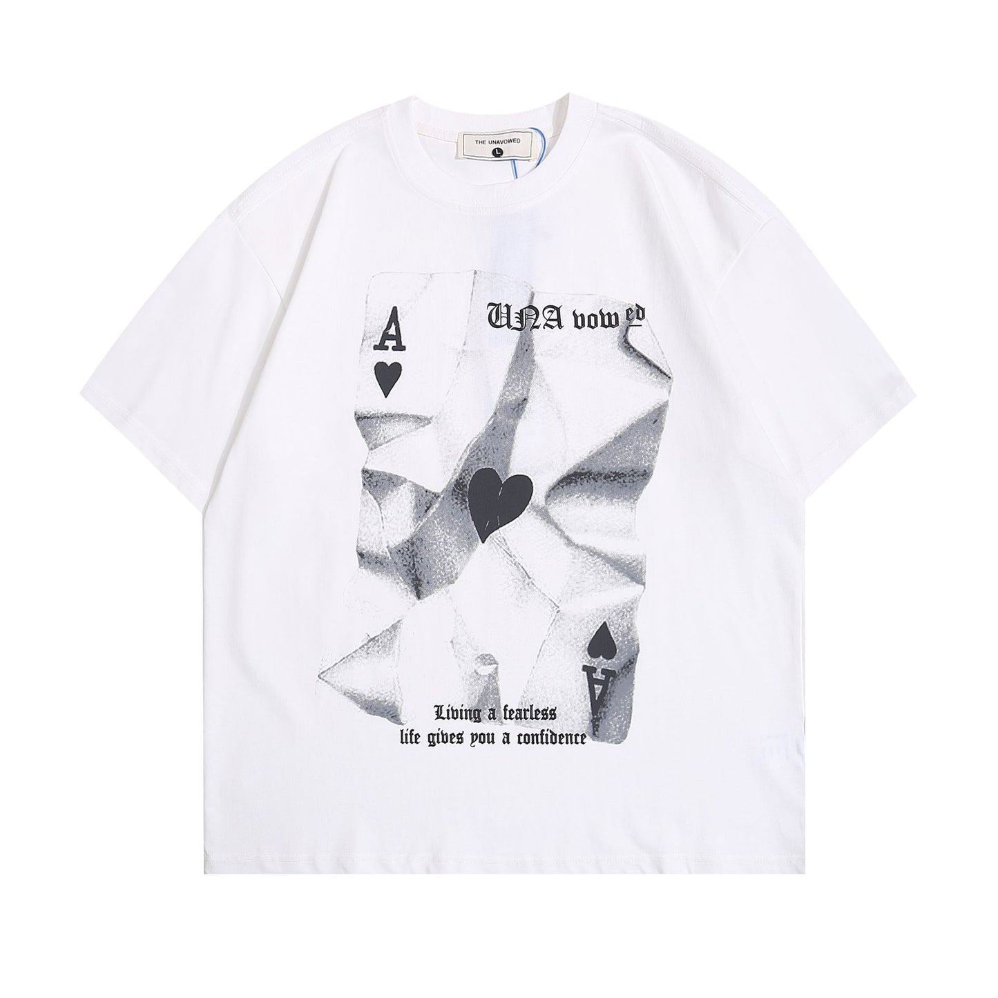 1990 Fashion T-Shirt Summer Poker Printed T-Shirt Vintage Short Sleeve T-Shirt
