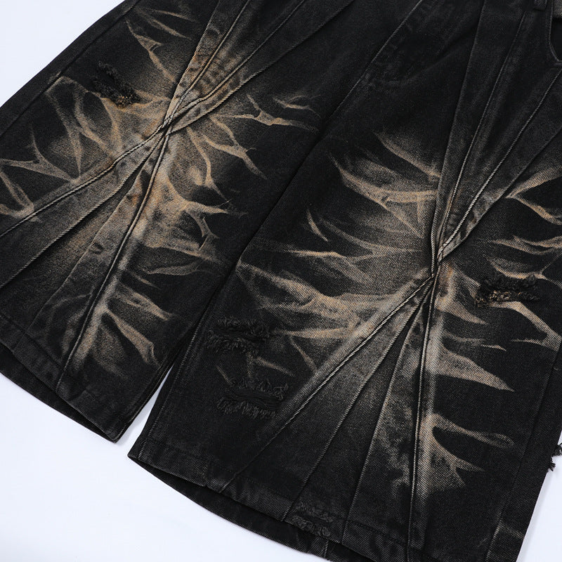 Hip Hop Shirts For Boys Summer Washed Jeans Hip Hop Denim