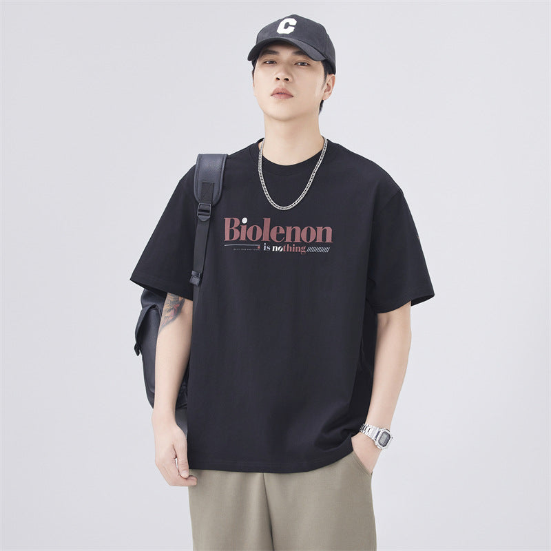 Mens T-shirts Summer Print Short Sleeve Vintage Loose