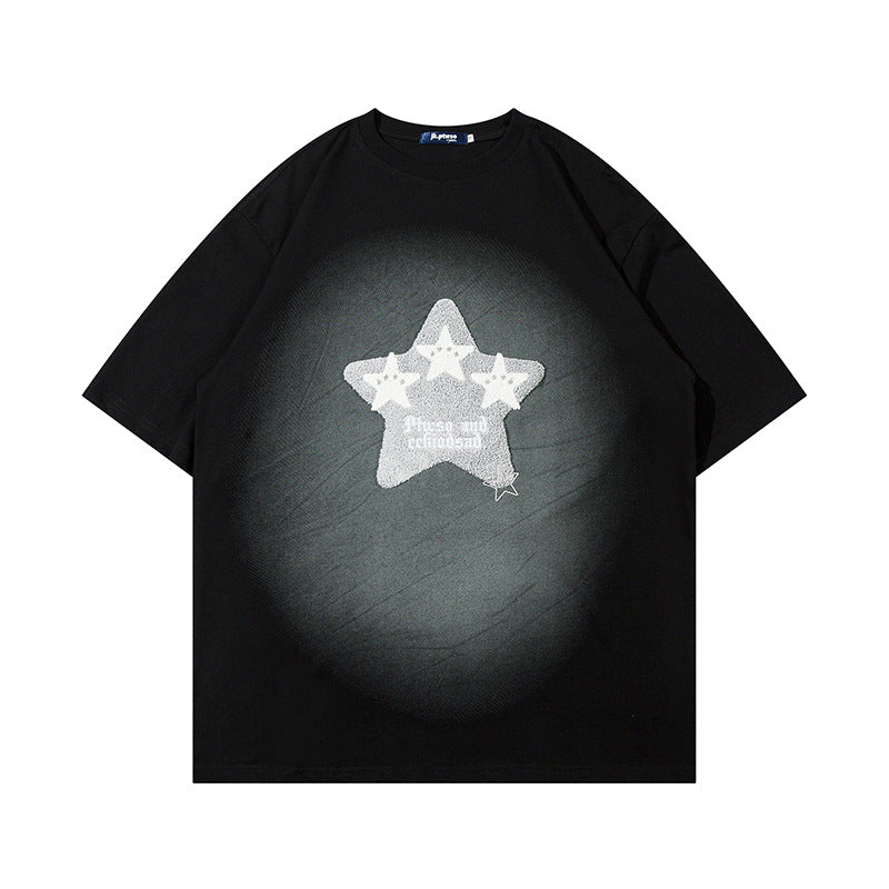 1990 Fashion T-Shirt Vintage Embroidered Short Sleeve T-Shirt Spring Summer