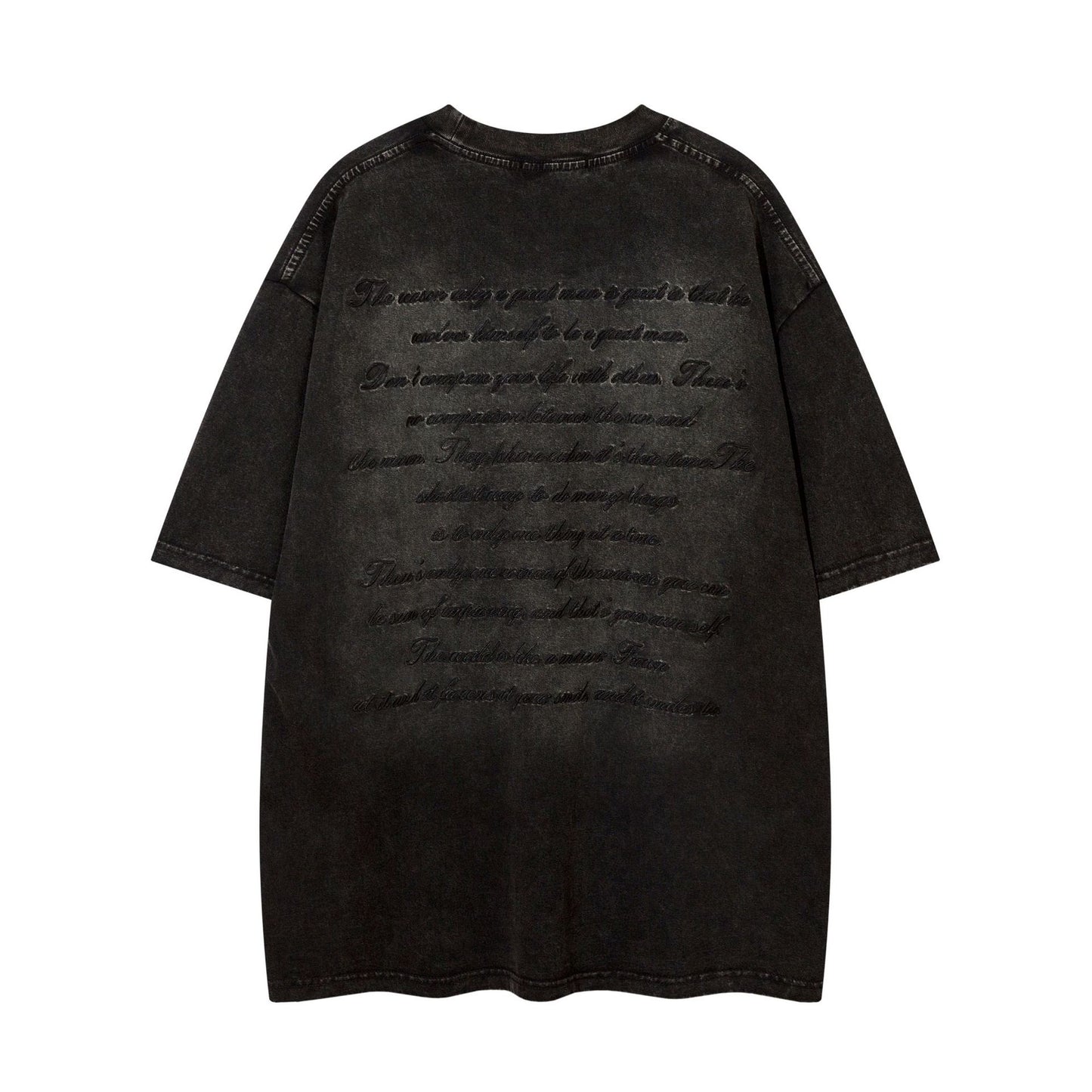 1990 Fashion T-Shirt Vintage Washing T-Shirt Short Sleeve Loose Embroidery