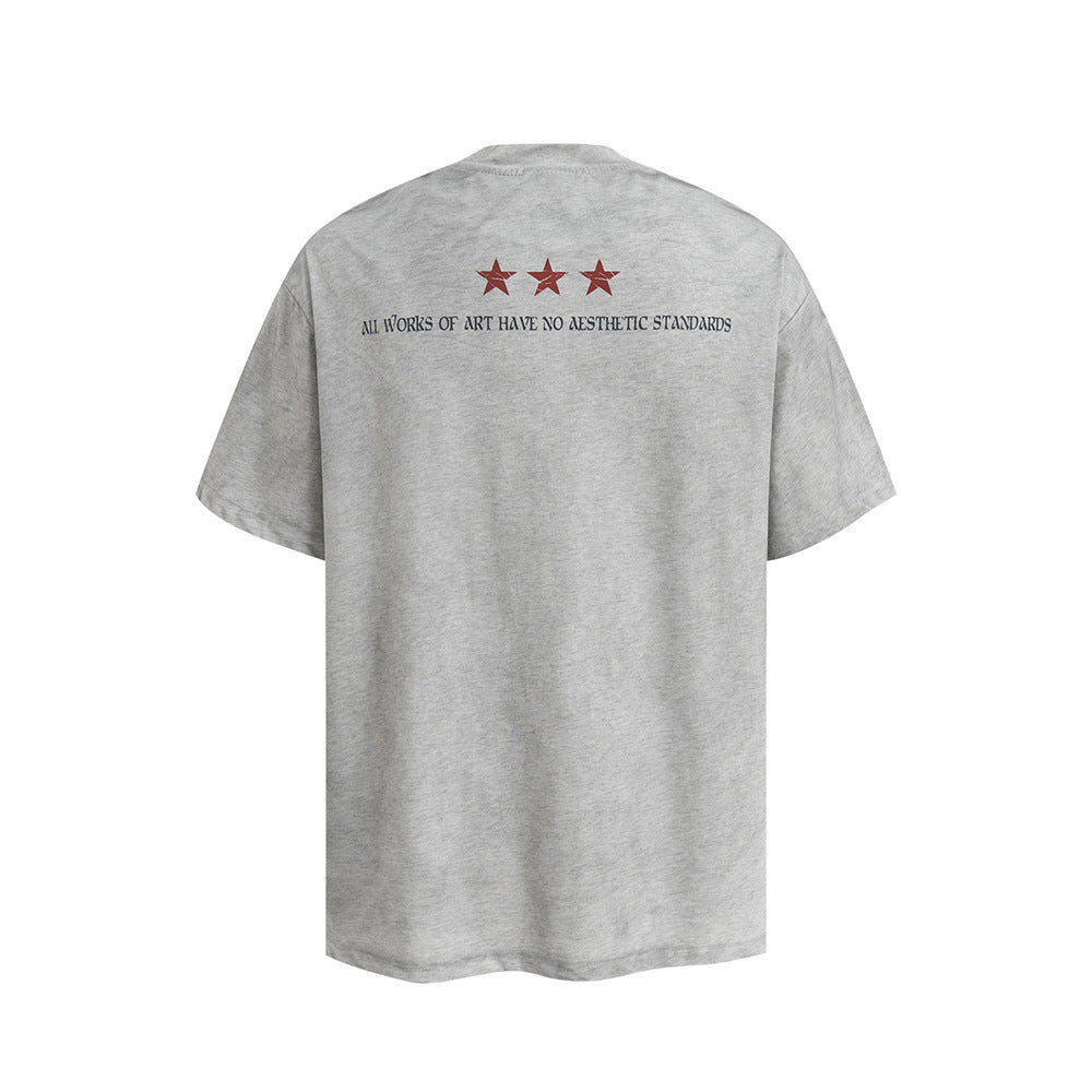 Nostalgia T Shirts Vintage Portrait Print Short Sleeve T-Shirt