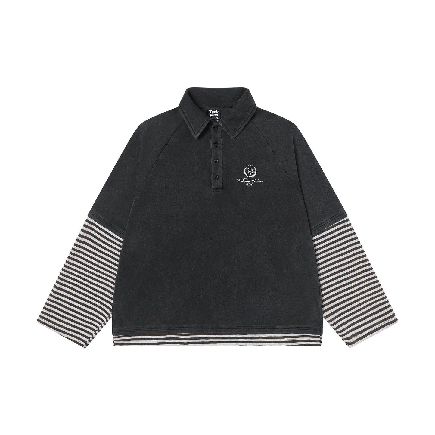 60s Style T Shirts Spring Vintage Polo Lapel Long Sleeve T-Shirt