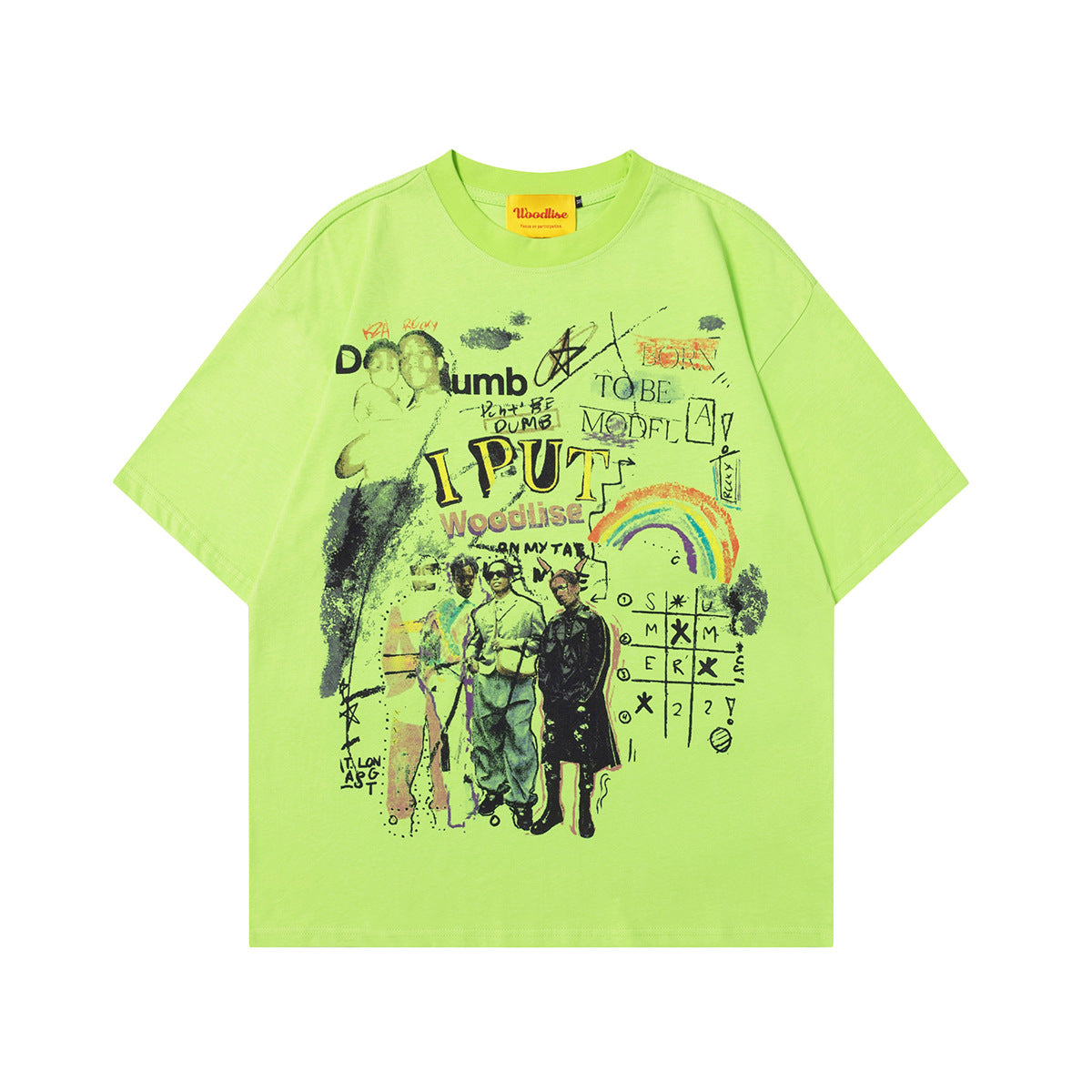 90s West Coast Hip Hop Fashion T-Shirts Summer Fun Graffiti Character Print T-Shirts