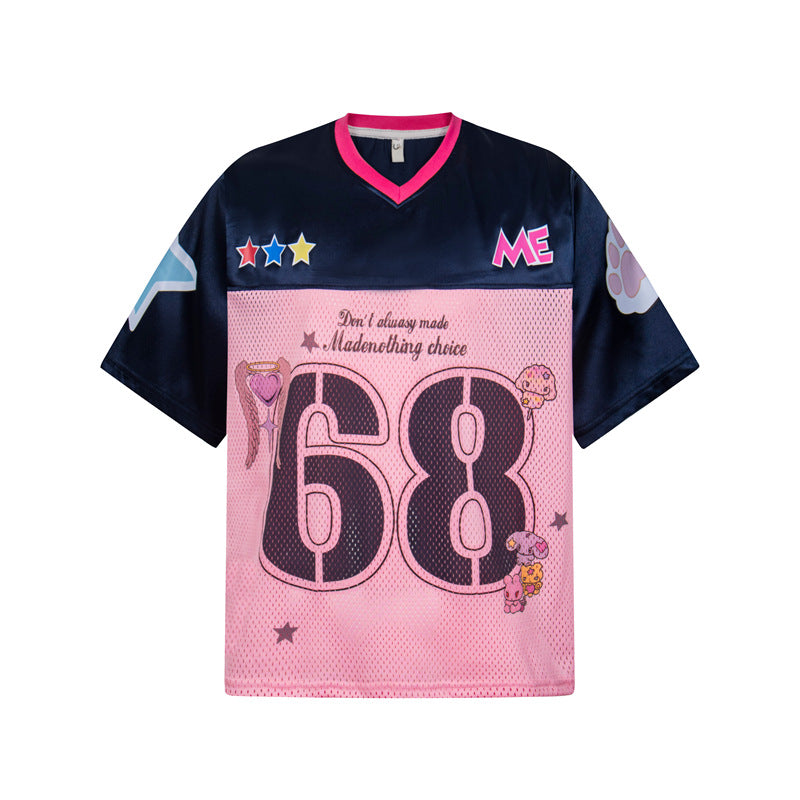 Hip Hop Shirts For Boys Vintage V Summer Quick Drying Loose Casual Sports Short Sleeve T-Shirt