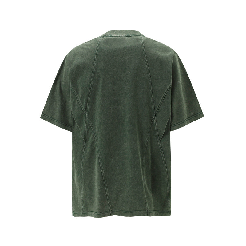 Camisas Retros Vintage Washed Old Short Sleeve T-Shirt