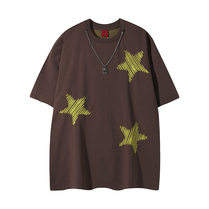 New York Hip Hop Style Short Sleeve T-Shirt Crew Neck Top
