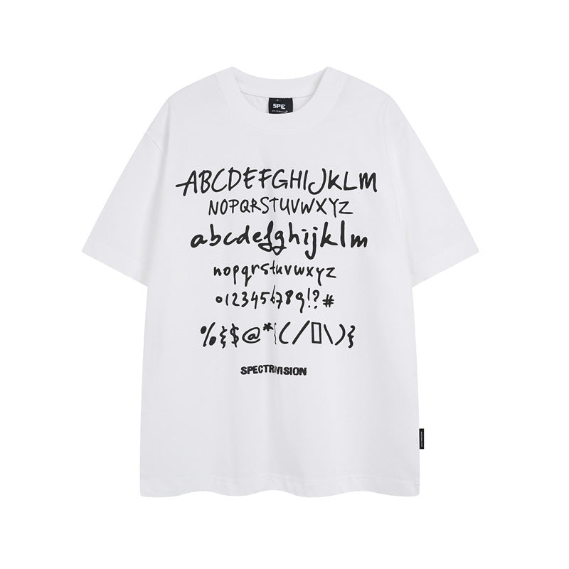 Y2K mens shirt washed tie-dye retro round neck men's short-sleeved T-shirt