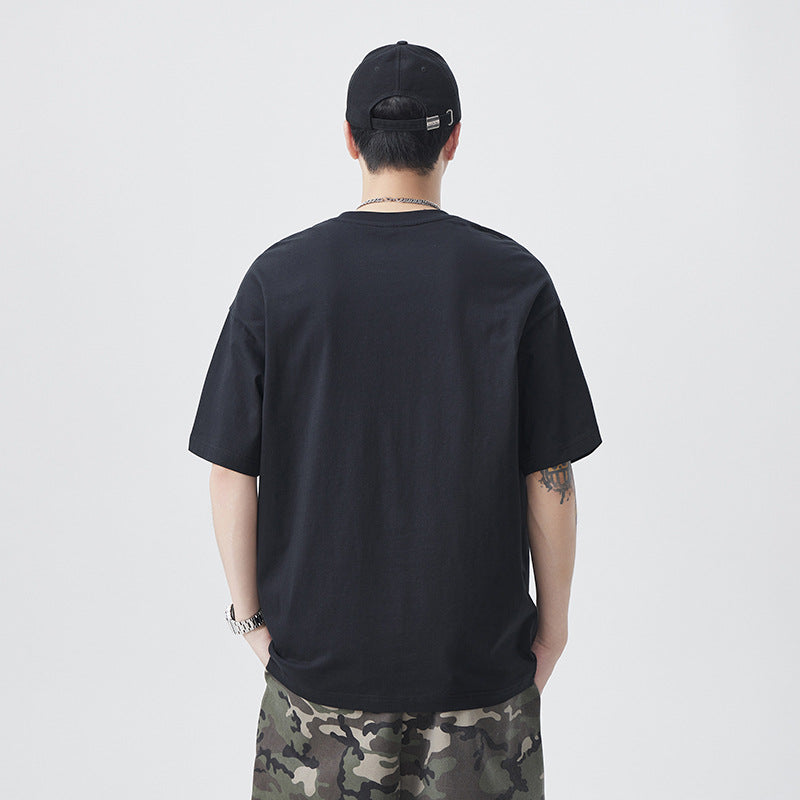 Men T-shirts Embroidered Short Sleeves Summer Loose
