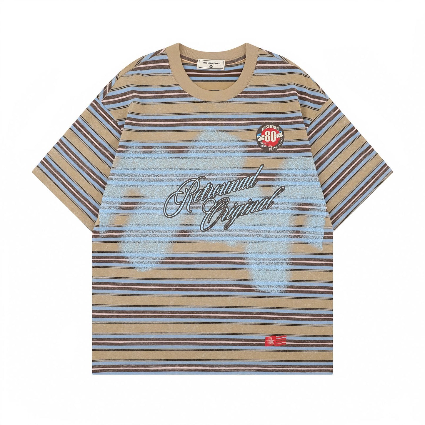 Vintage tarz t shirt vintage vintage striped short sleeve summer loose casual t-shirt