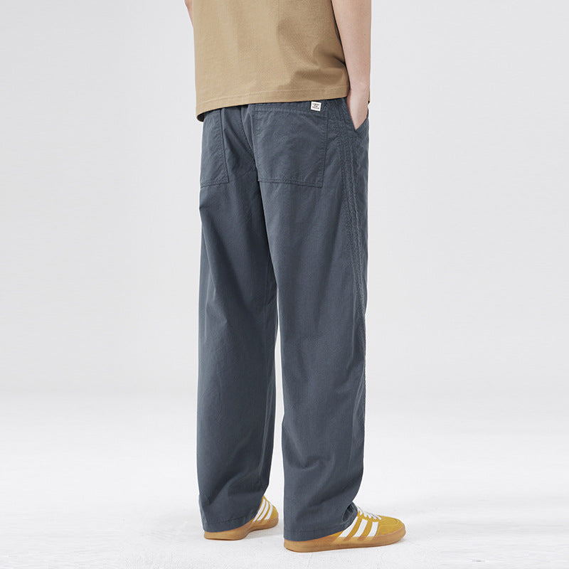 Men Casual Pants Loose Straight Spring Cotton Boys