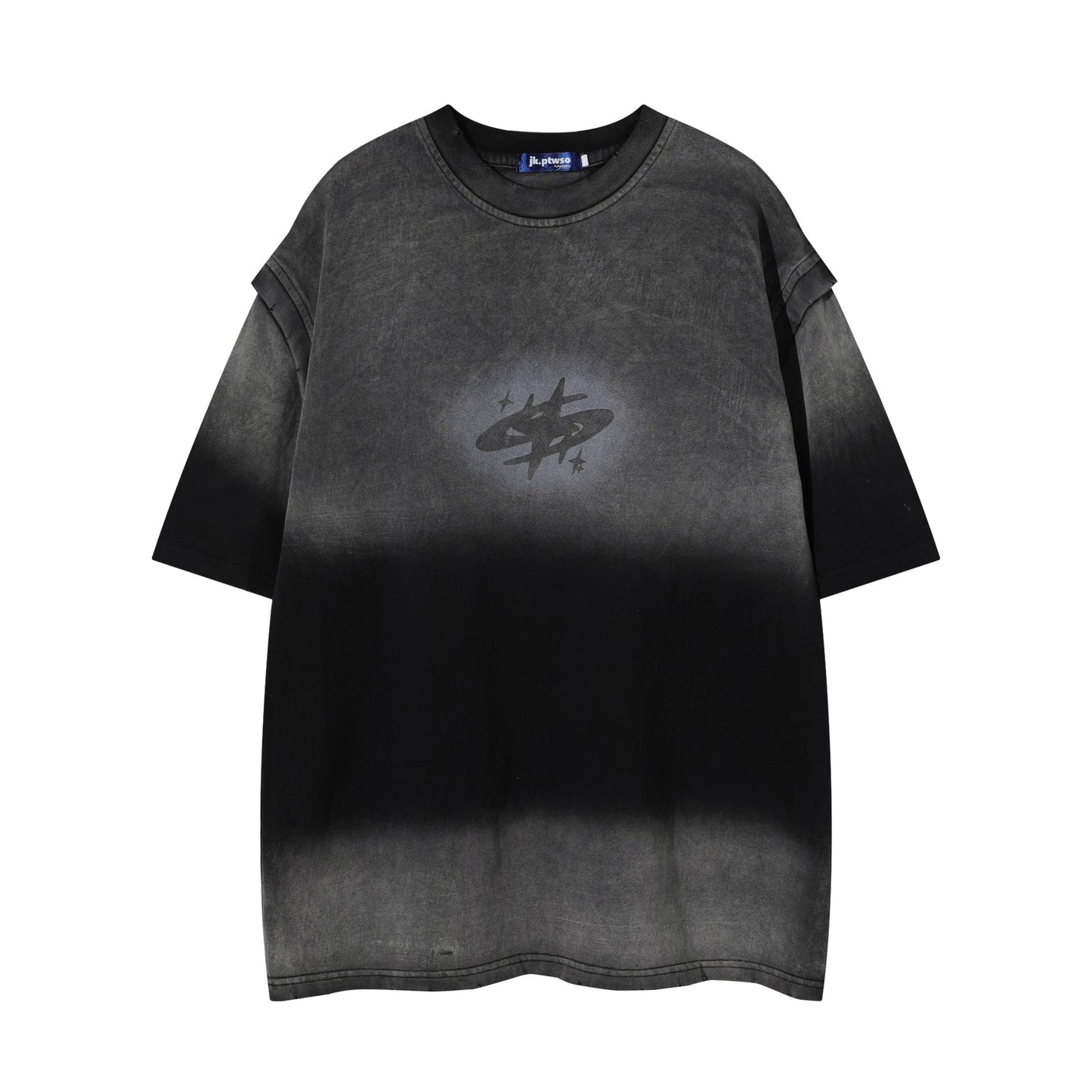 1990 Fashion T-Shirt retro gradual change color short sleeve