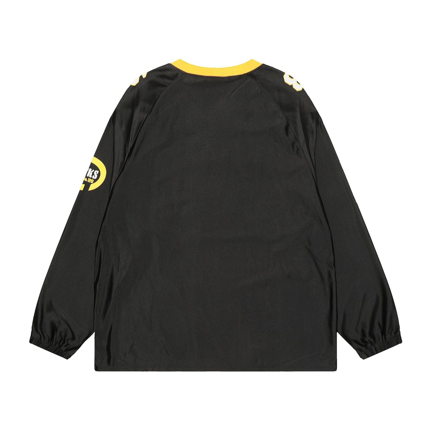 New York Hip Hop Style Vintage Print V-Neck Long Sleeve T-Shirt
