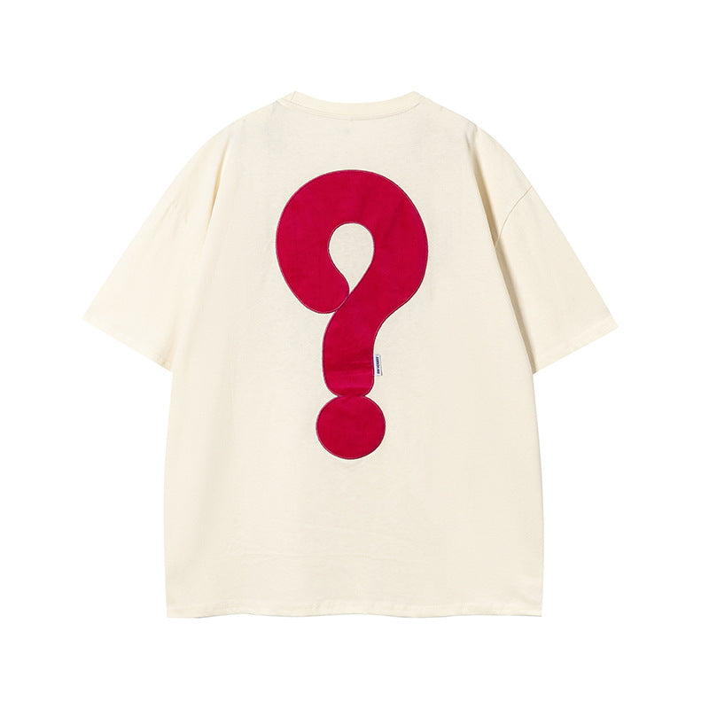 Vintage Tišö Rt Hip Hop Question Mark Print Short Sleeve T-Shirt