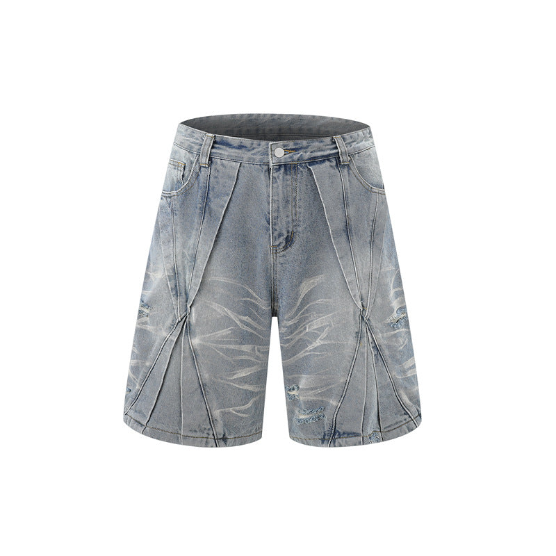 Hip Hop Shirts For Boys Summer Washed Jeans Hip Hop Denim