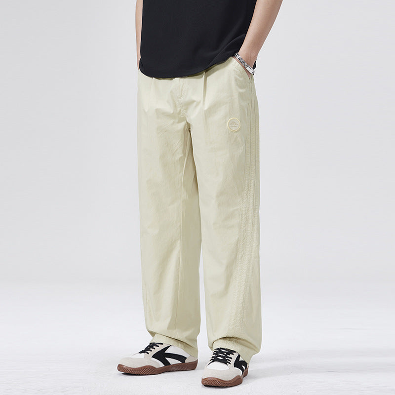 Men Casual Pants Loose Straight Spring Cotton Boys