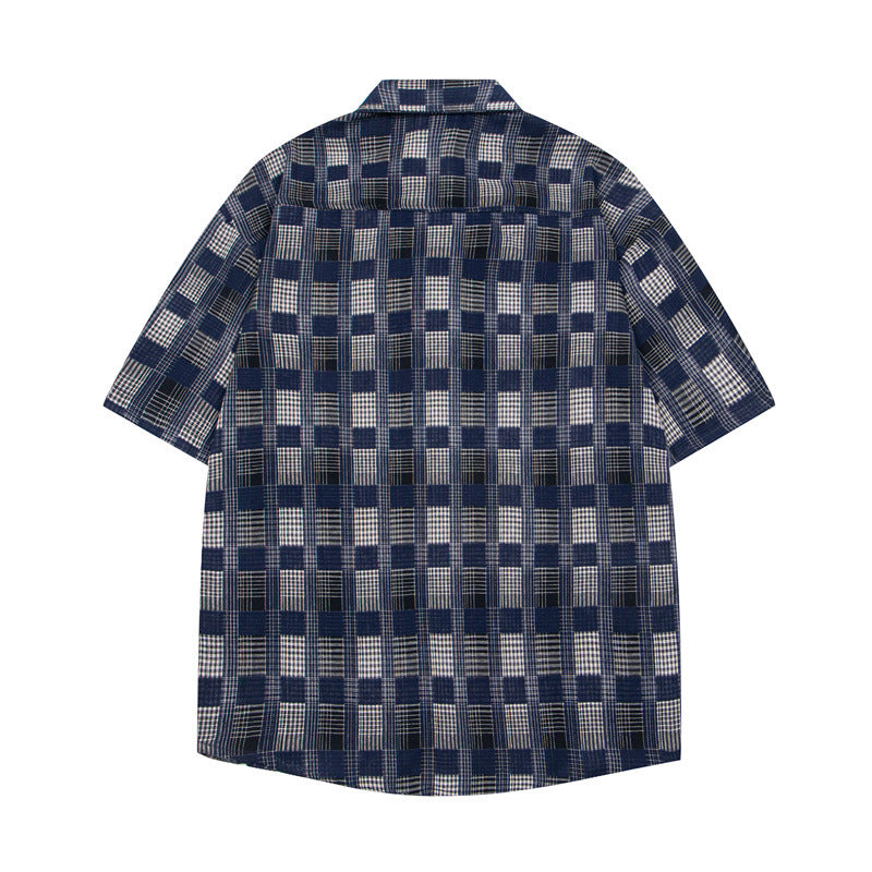 Y2K mens shirt summer cute cartoon embroidery design sense loose