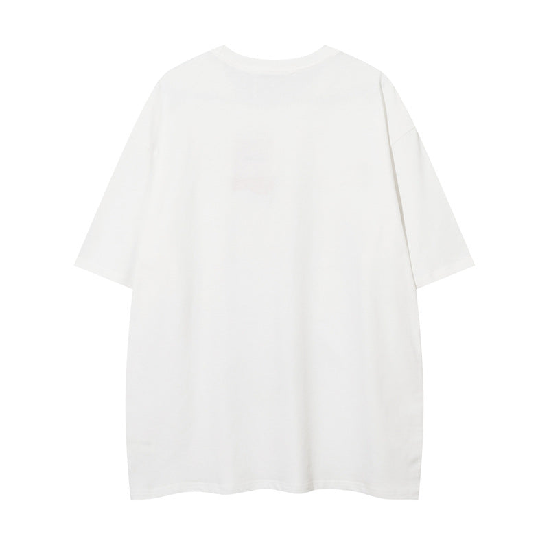 Y2K mens shirt skull foam print short-sleeved T-shirt