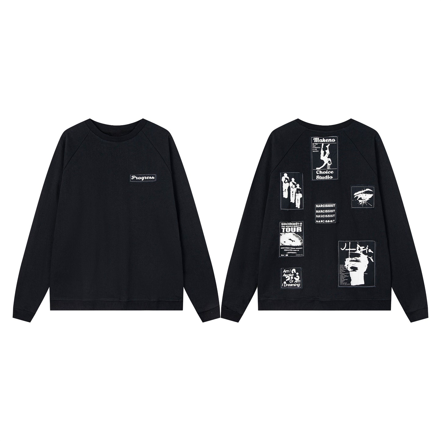 New York Hip Hop Style Crew Neck Sweater Long Sleeve T-Shirt Top
