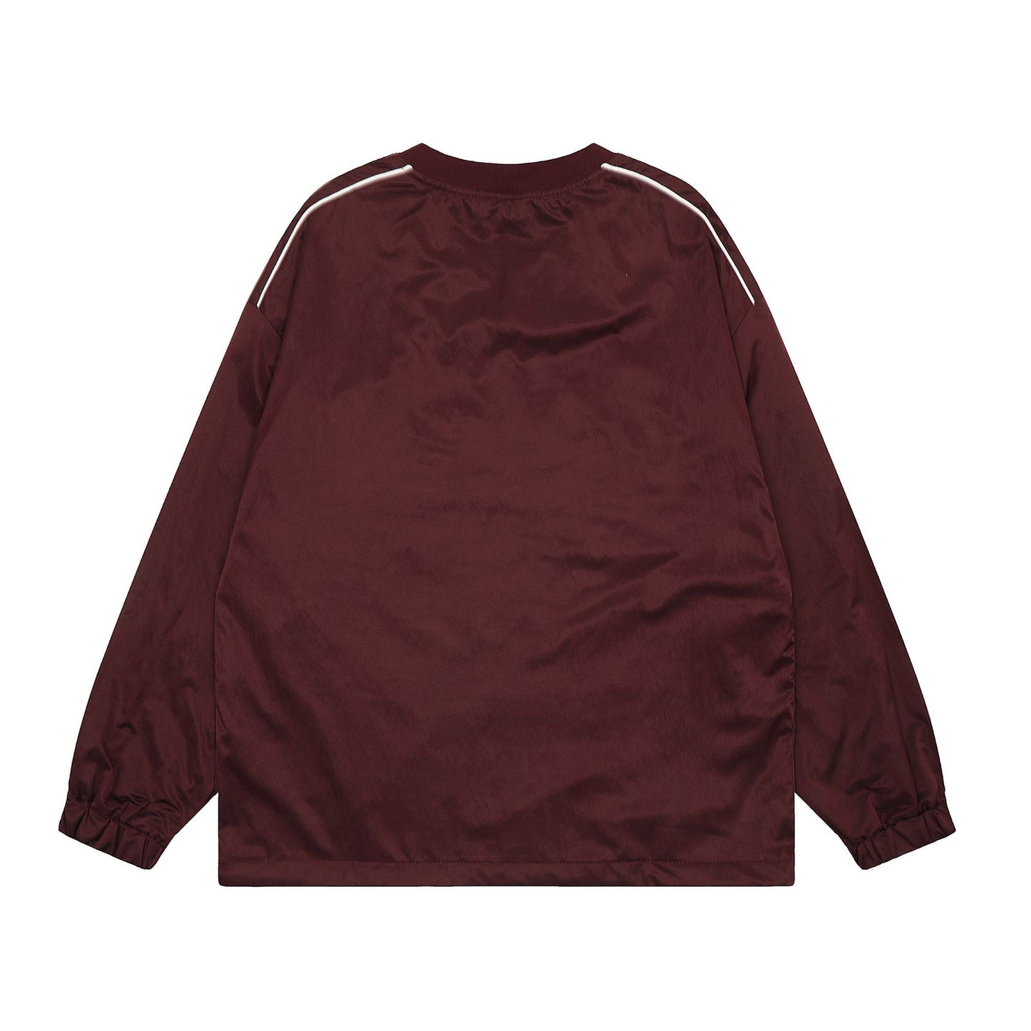 New York Hip Hop Style Vintage Embroidery Autumn Loose Sports V-Neck Top