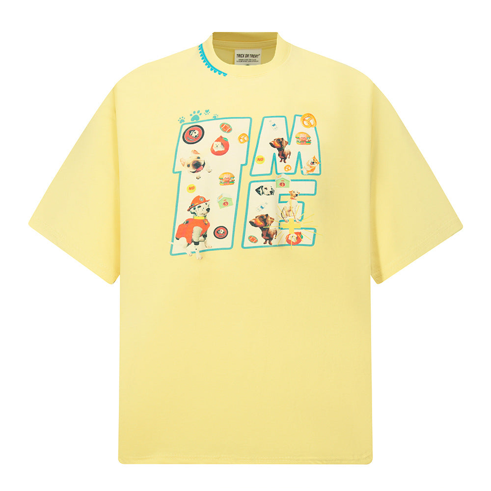 New York Hip Hop Style Vintage Spring Summer T-Shirt Loose Short Sleeve
