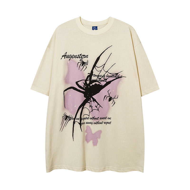 Vintage Tišö Rt hiphop hip hop spider print loose short sleeve t-shirt oversize
