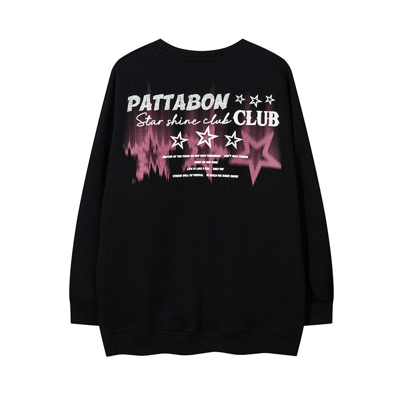 Marcas De Streetwear Vintage Star Letter Embroidery Long Sleeve T-Shirt