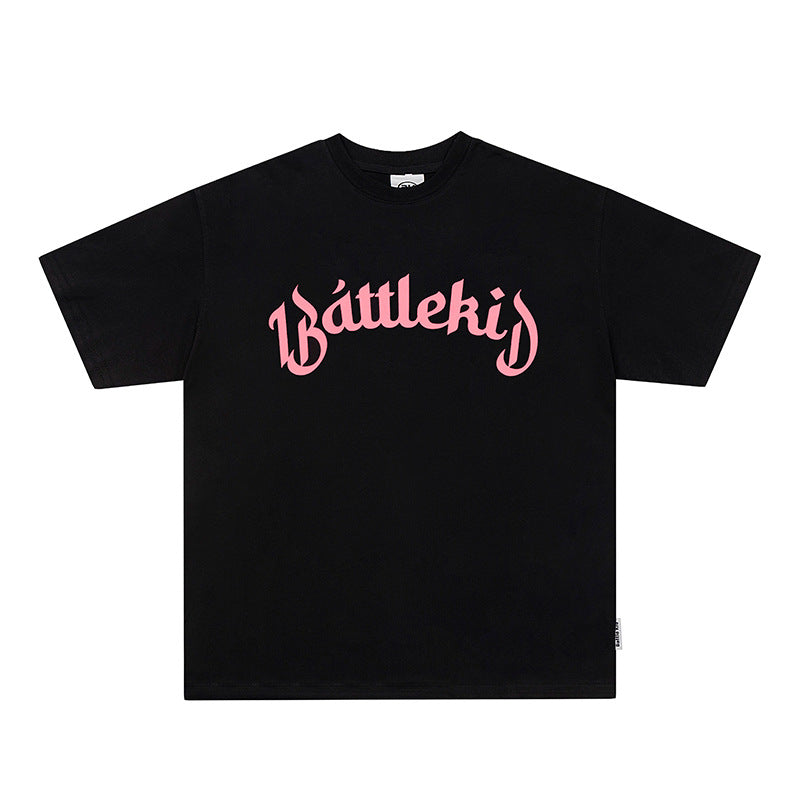 Vintage T Shirts Hip Hop Letter Print Short Sleeve T-Shirt Summer Loose