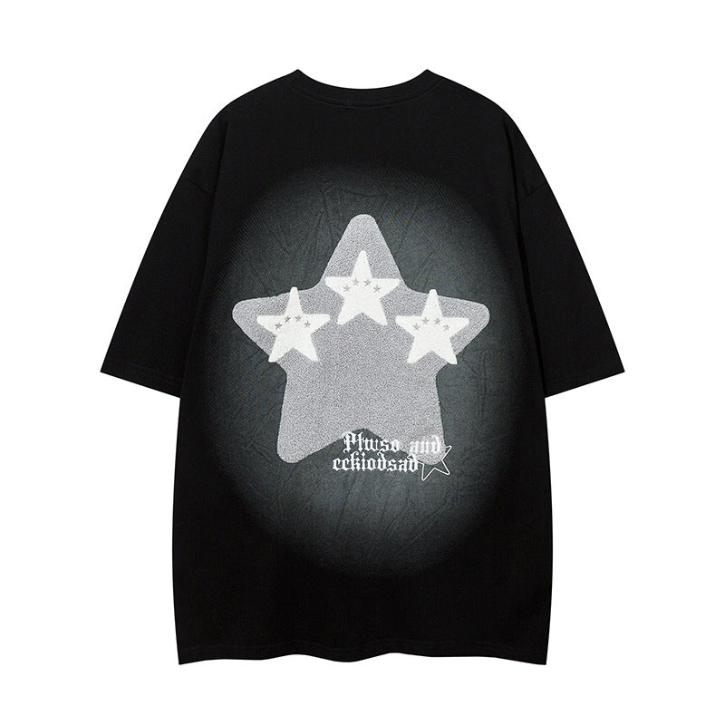 1990 Fashion T-Shirt Vintage Embroidered Short Sleeve T-Shirt Spring Summer