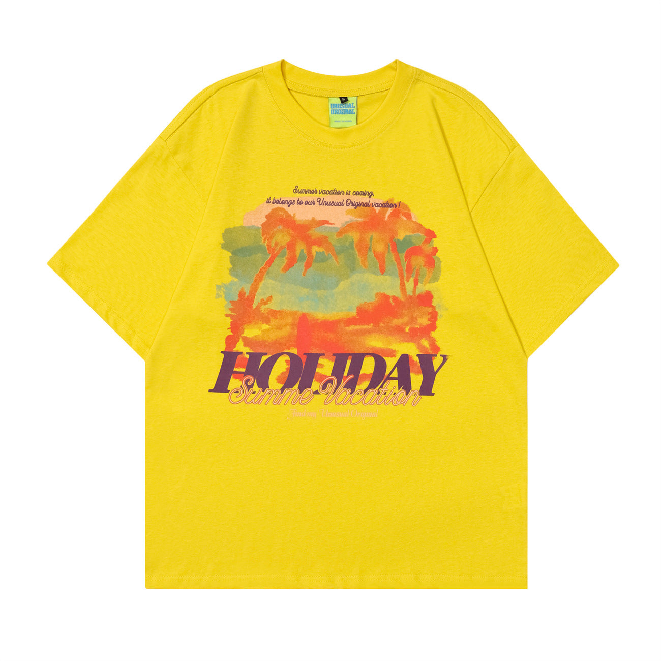 90s West Coast Hip Hop Fashion T Shirts Spring Summer Sunset Beach Print Half Sleeve Top