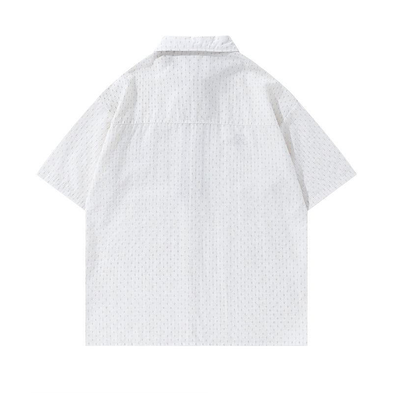 Y2K mens shirt vintage striped short sleeve shirt