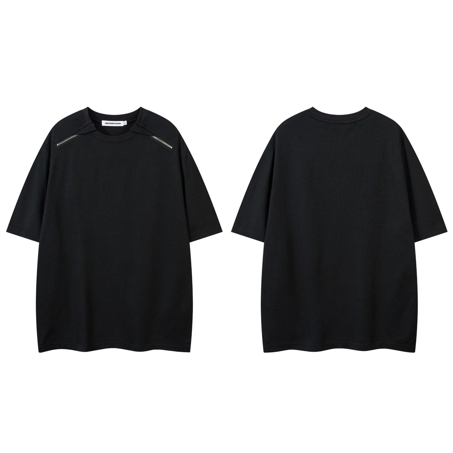 Retro Style Shirt For Men Summer Vintage Zip Short Sleeve T-Shirt