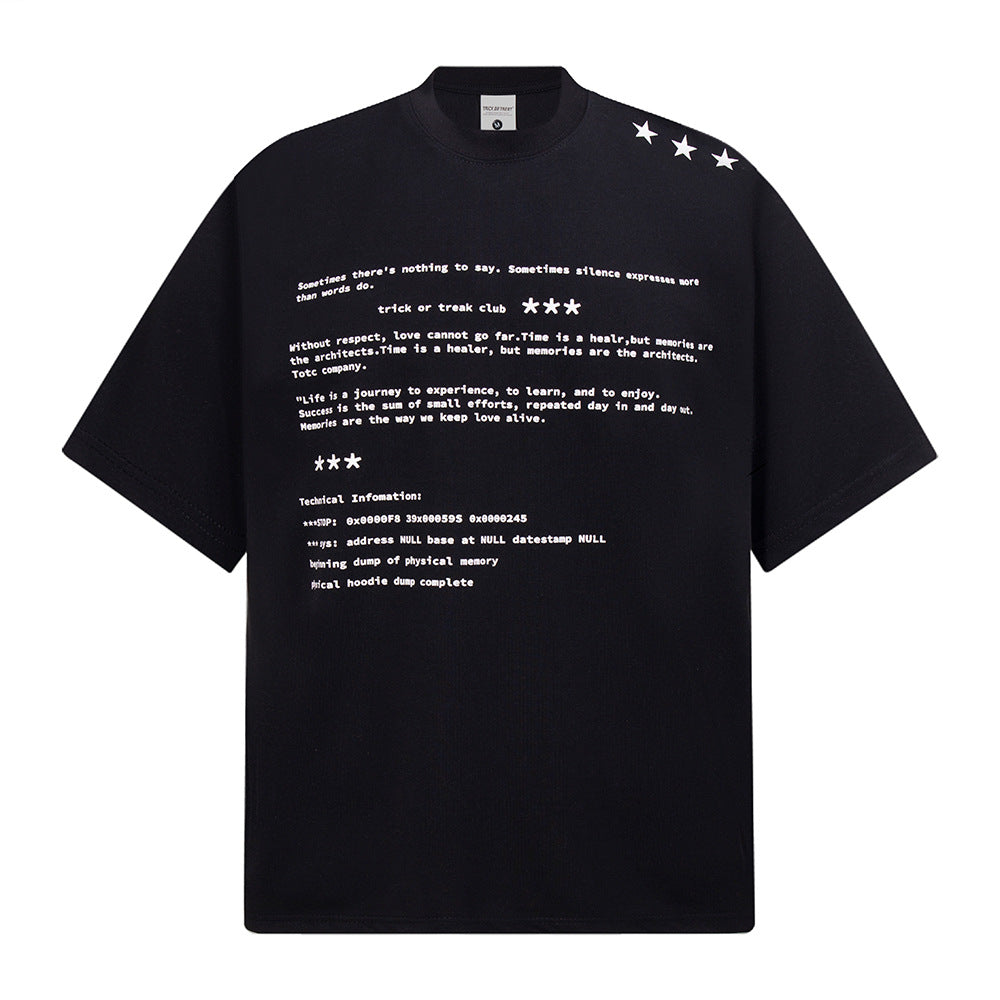 New York Hip Hop Style Vintage Alphabet Short Sleeve T-Shirt Summer Oversize Casual Top