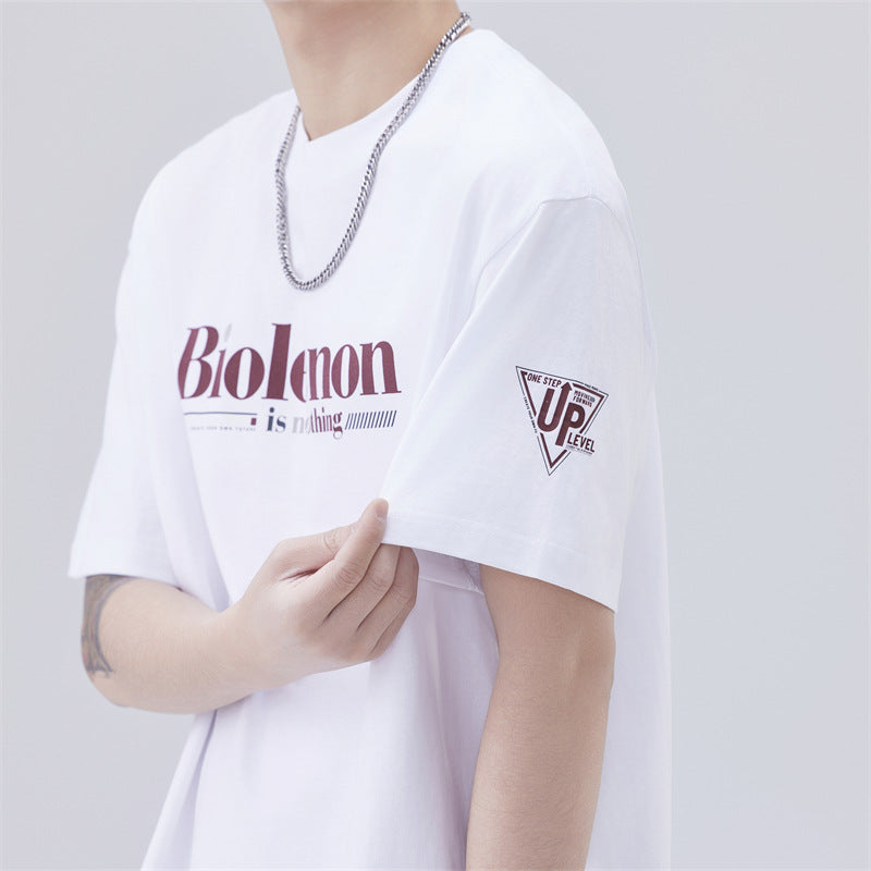 Mens T-shirts Summer Print Short Sleeve Vintage Loose