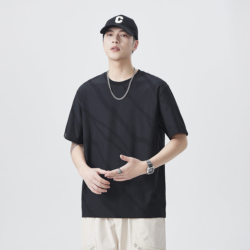Men T-shirts Spring and Autumn Loose Top