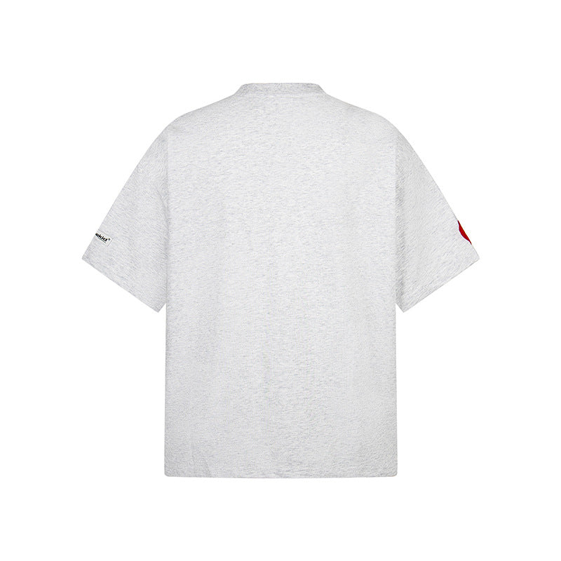 Vintage Usa Shirt Vintage Crew Neck T-Shirt Embroidery Loose Casual